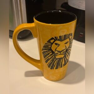 Disney The Lion King Broadway Tall 6” 16 oz Latte Mug Yellow and Black